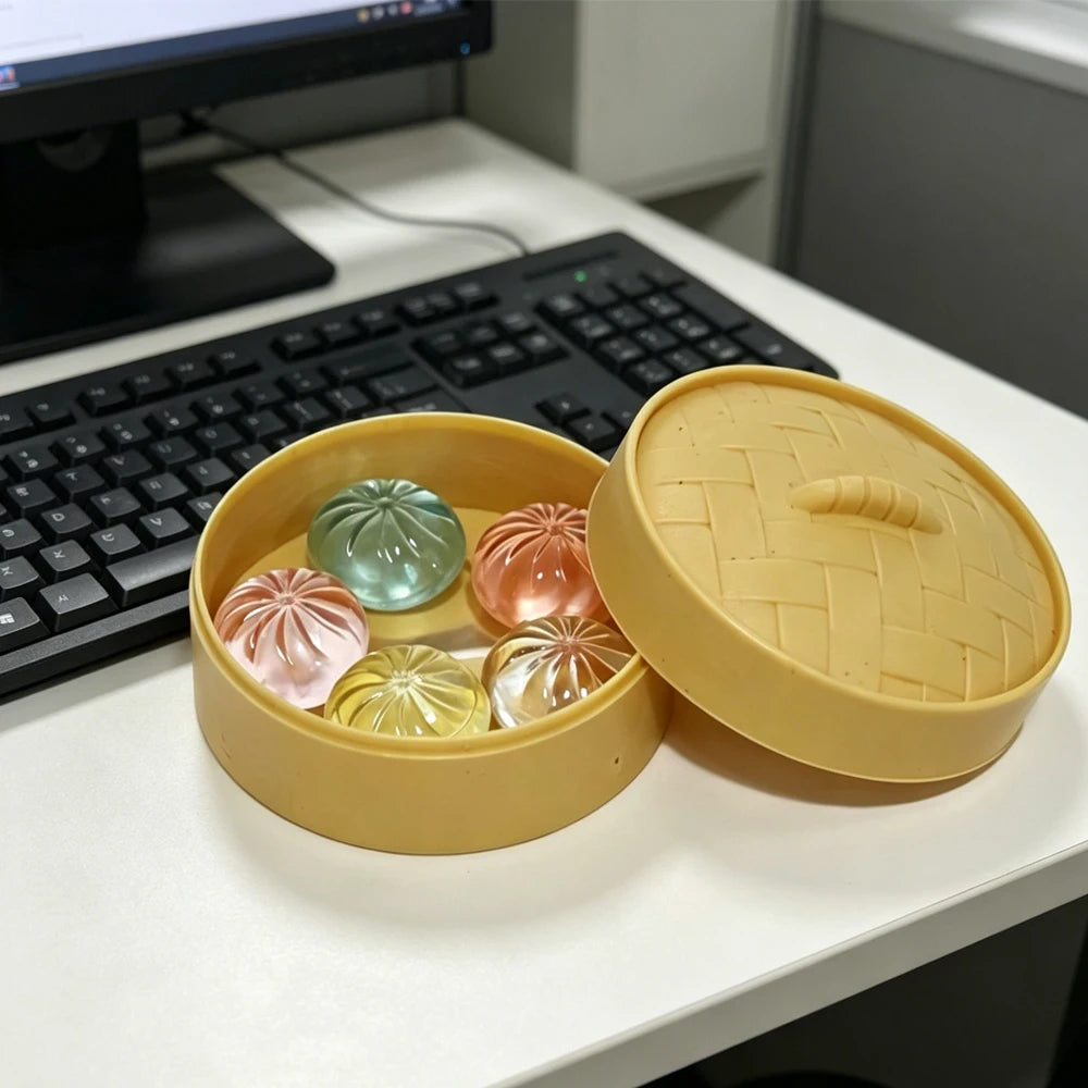 Mini Dumpling Squishy + Steamer Gift Set (5 pc)