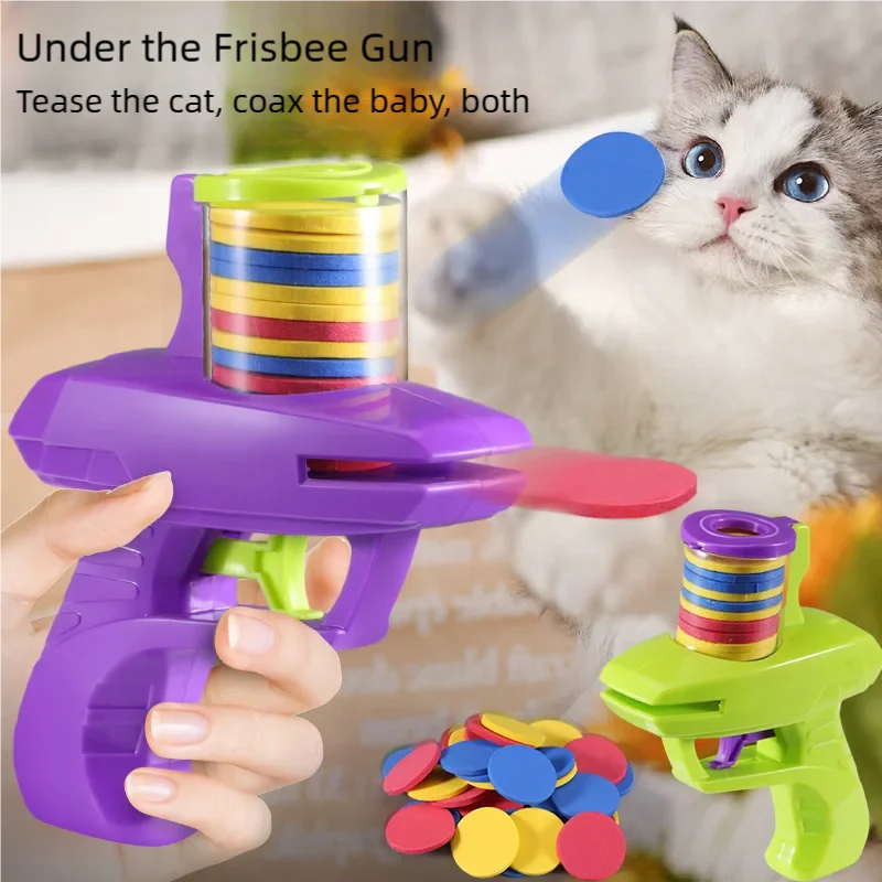 Pet Flying-Disc Launcher with Foam Discs