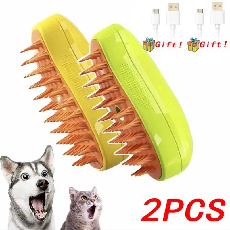 3-in-1 Cat Mist Grooming Brush (self-cleaning, rechargeable)