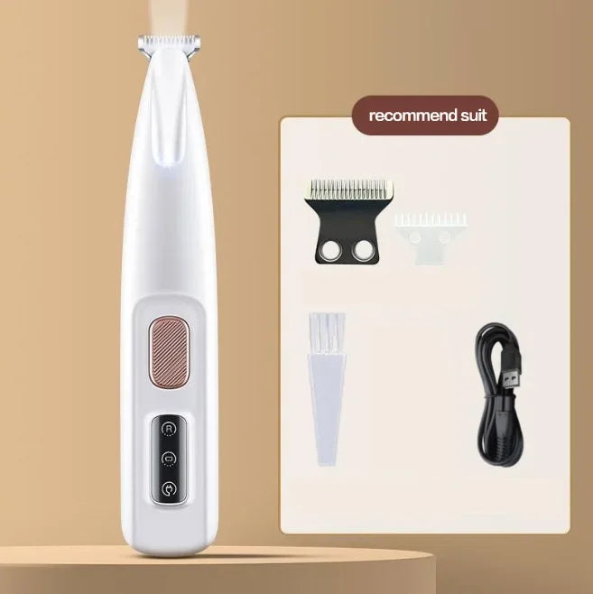 Rechargeable Pet Paw & Hair Trimmer (LED, quiet)