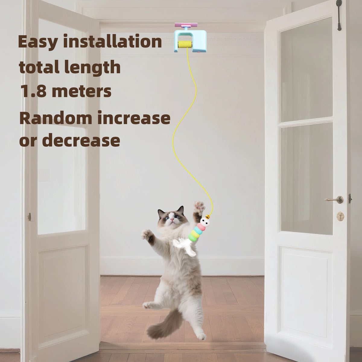 Hanging Door Interactive Cat Toy - Rechargeable Auto Bouncing Teaser