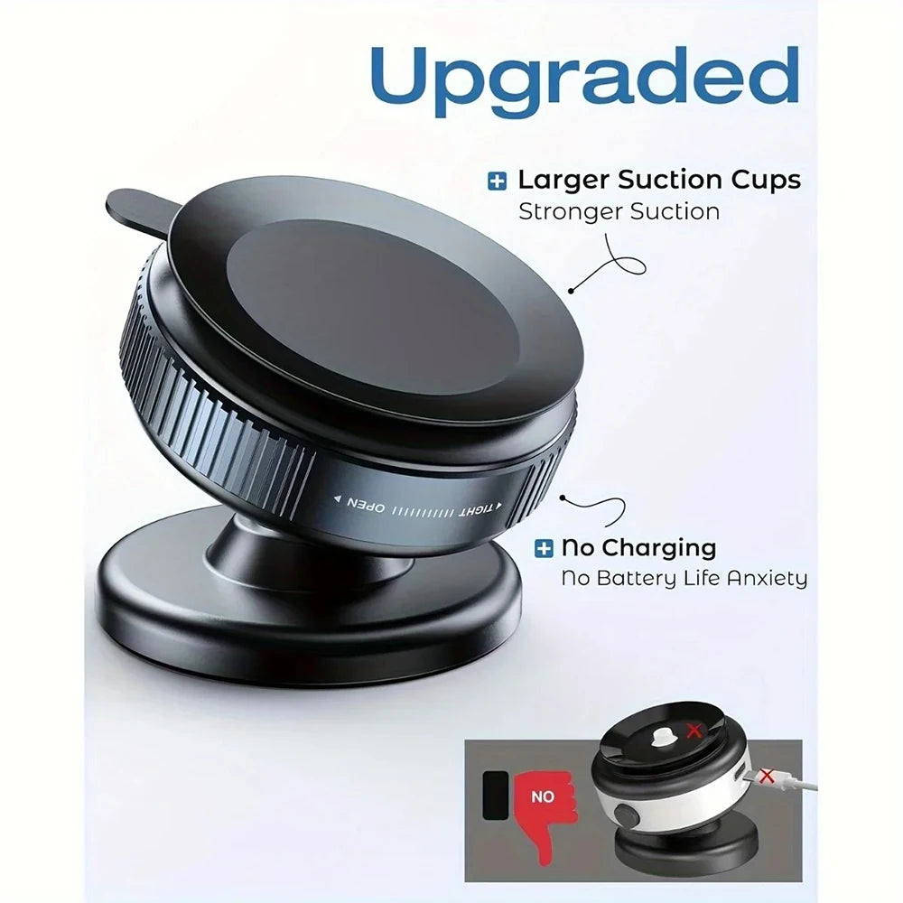Magnetic Vacuum-Suction Phone Mount (360° swivel)