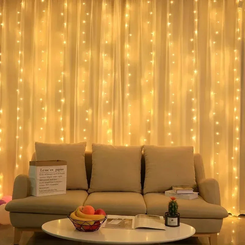 USB LED Curtain Fairy Lights with Remote (3 m wide)