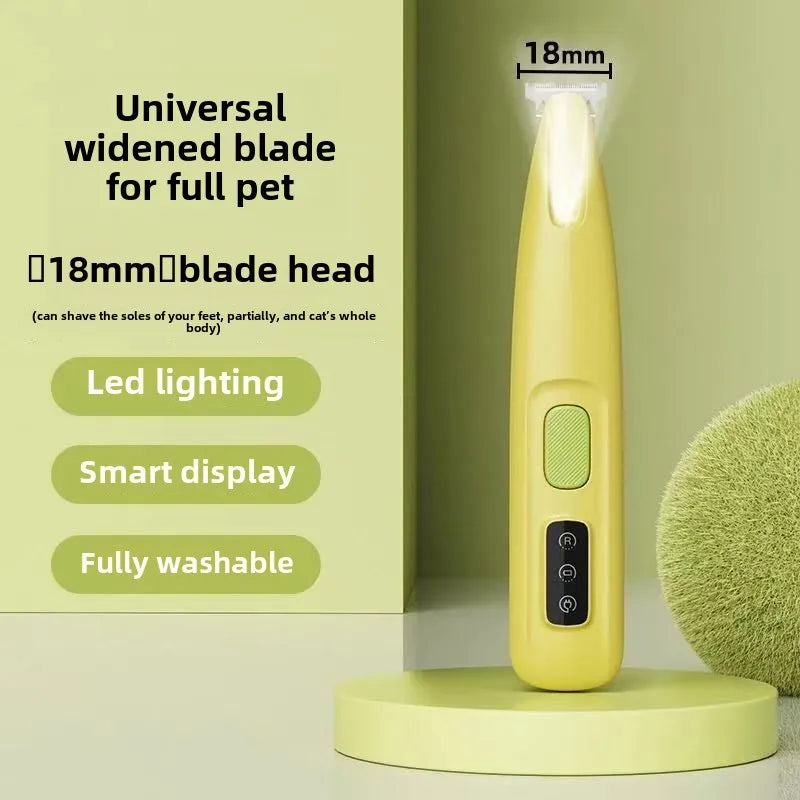 Rechargeable Pet Paw & Hair Trimmer (LED, quiet)