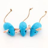 Rattle Faux-Fur Cat Mice with Catnip (24 or 50 pack)