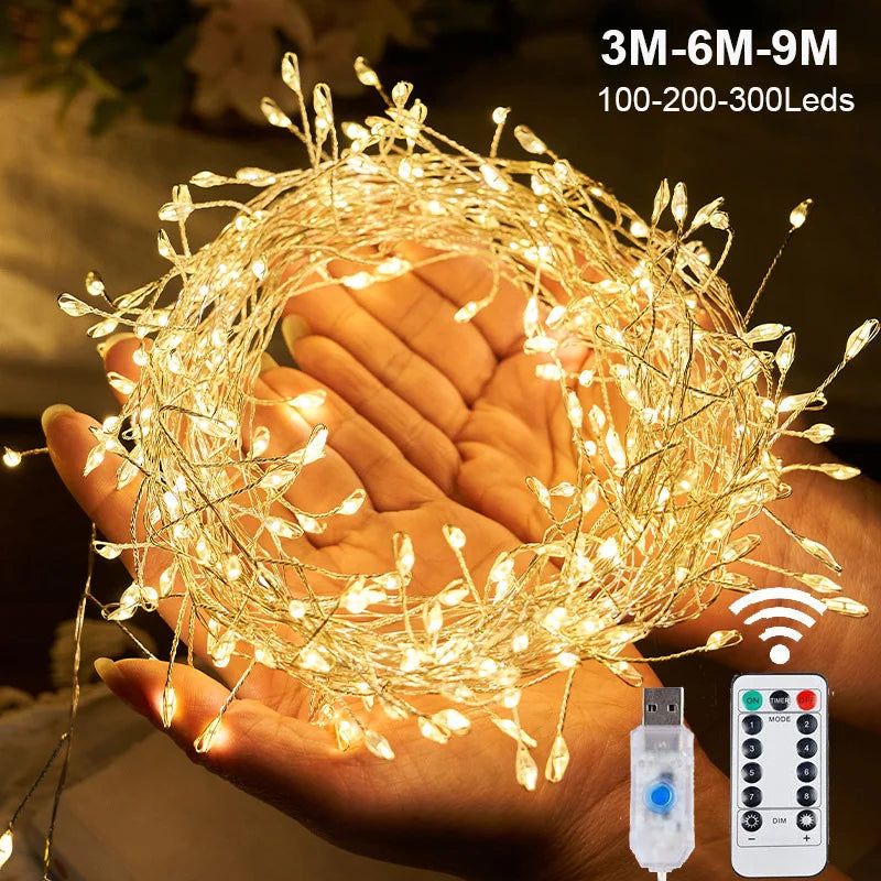 Firecracker LED String Lights with Remote (USB)