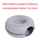 Felt Donut Cat Tunnel Bed (50 cm, zip-apart)