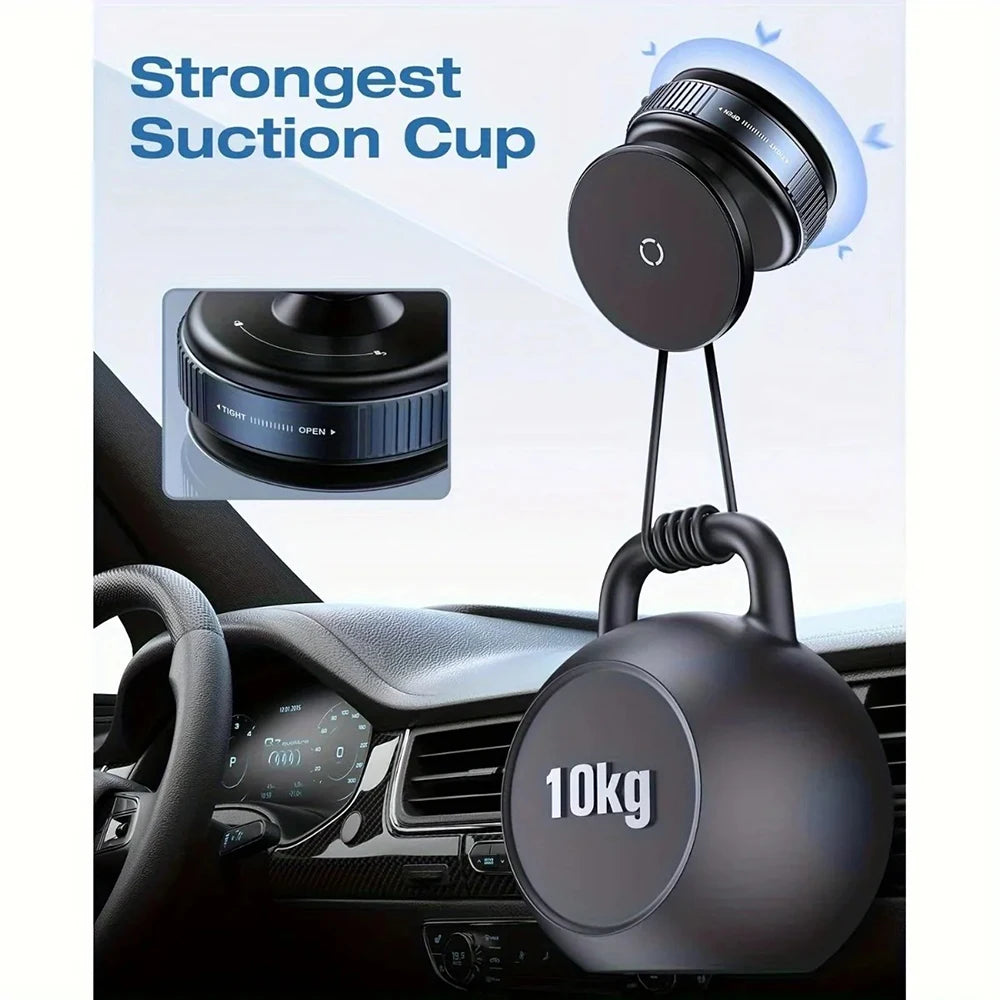 Magnetic Vacuum-Suction Phone Mount (360° swivel)