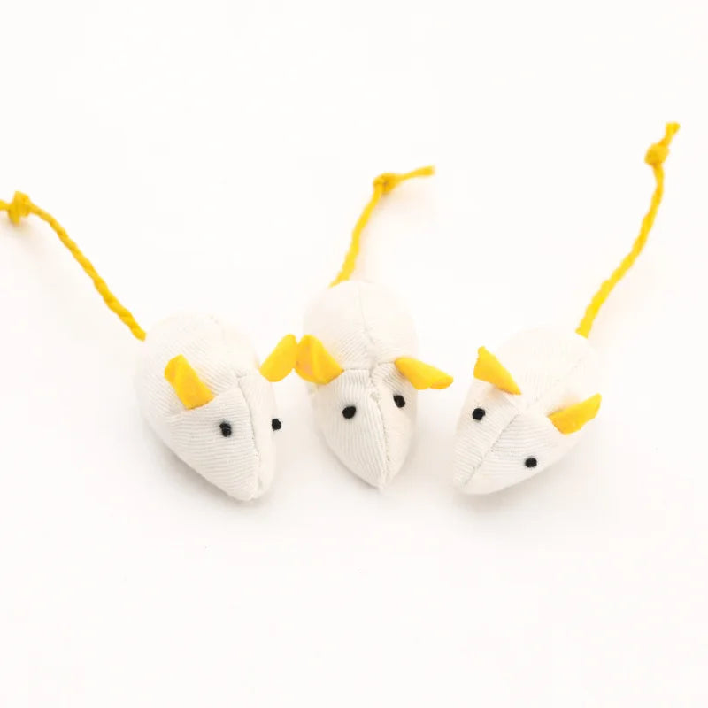 Rattle Faux-Fur Cat Mice with Catnip (24 or 50 pack)
