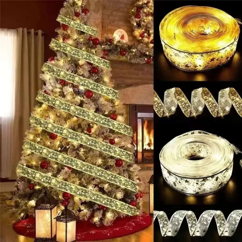 Ribbon Bow LED Fairy String Lights for Christmas Tree