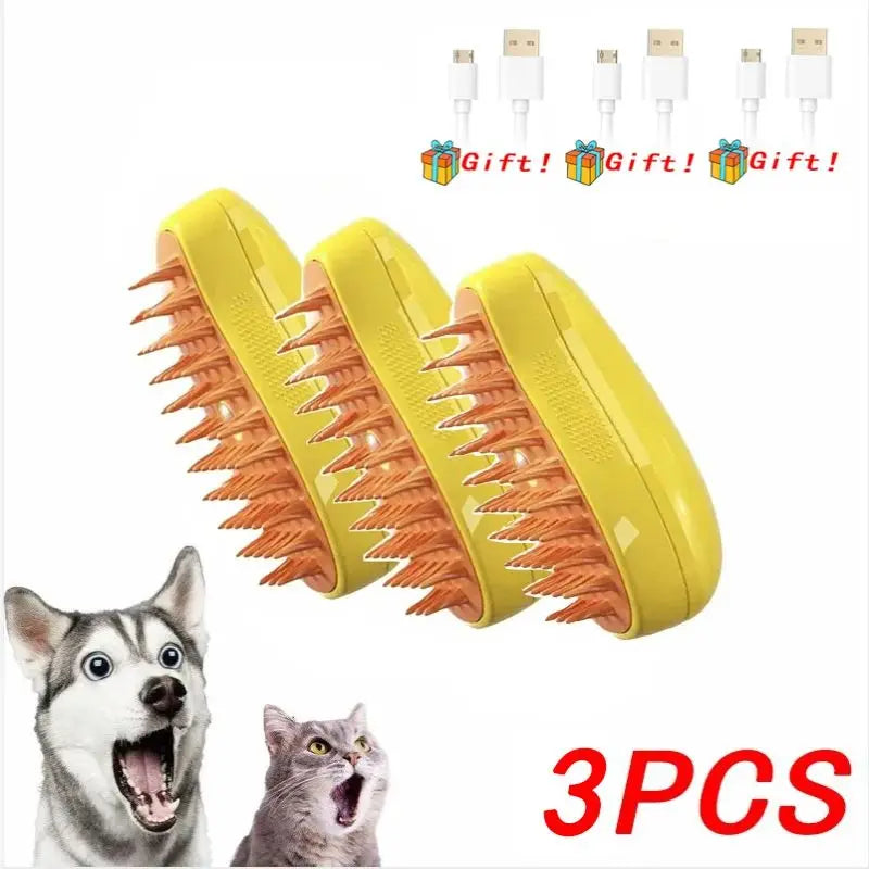 3-in-1 Cat Mist Grooming Brush (self-cleaning, rechargeable)
