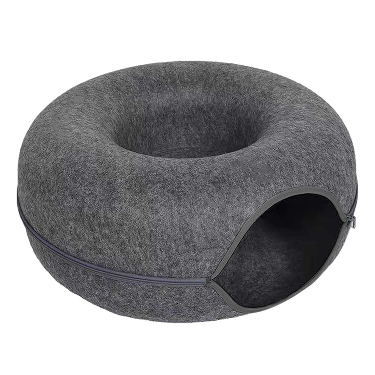 Felt Donut Cat Tunnel Bed (50 cm, zip-apart)