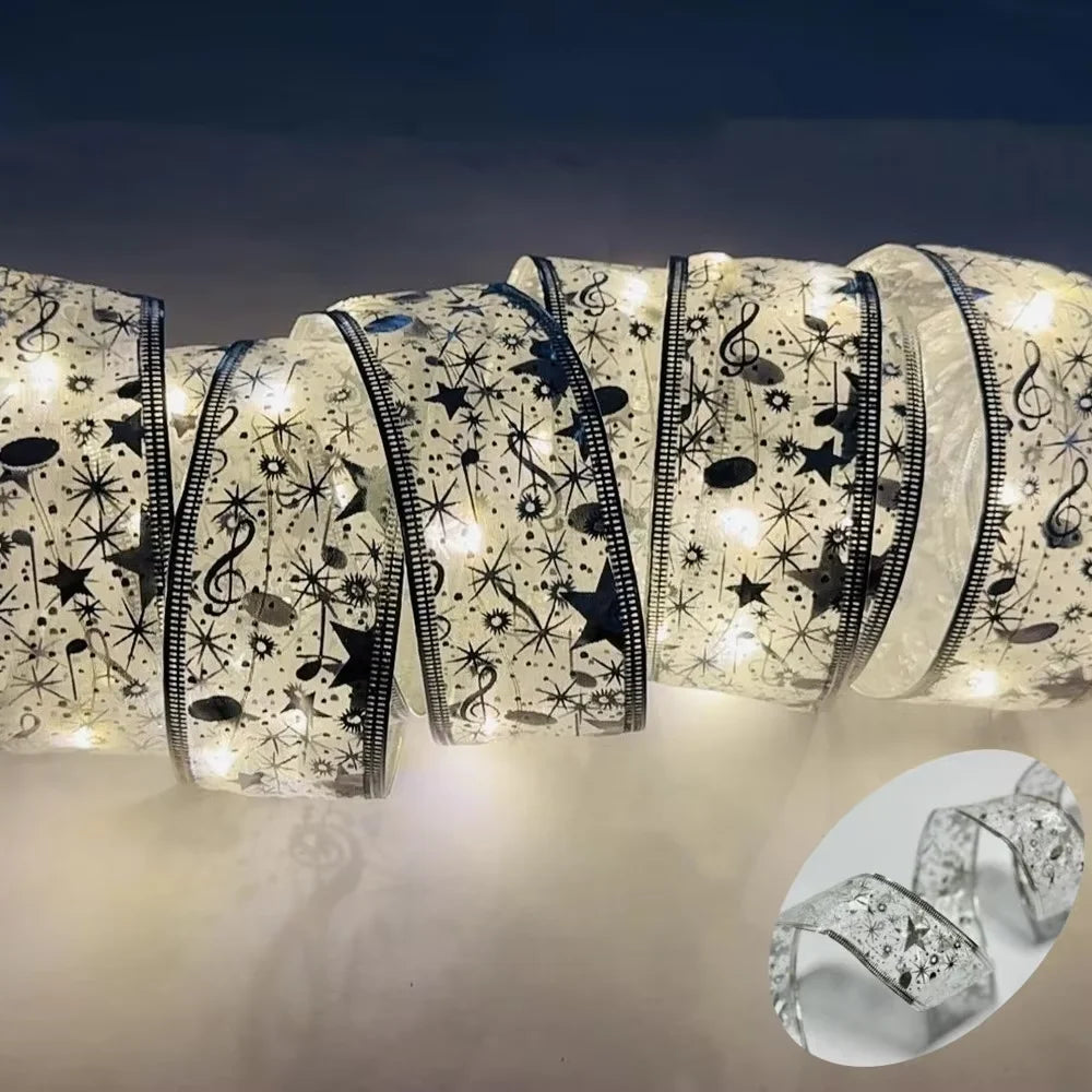 Ribbon Bow LED Fairy String Lights for Christmas Tree