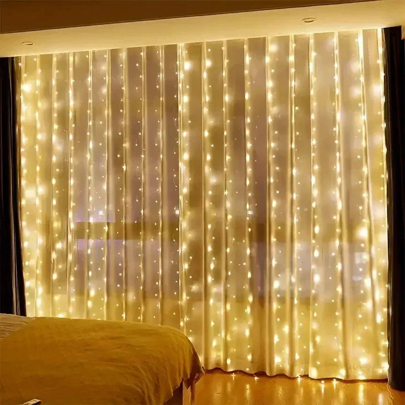 USB LED Curtain Fairy Lights with Remote (3 m wide)