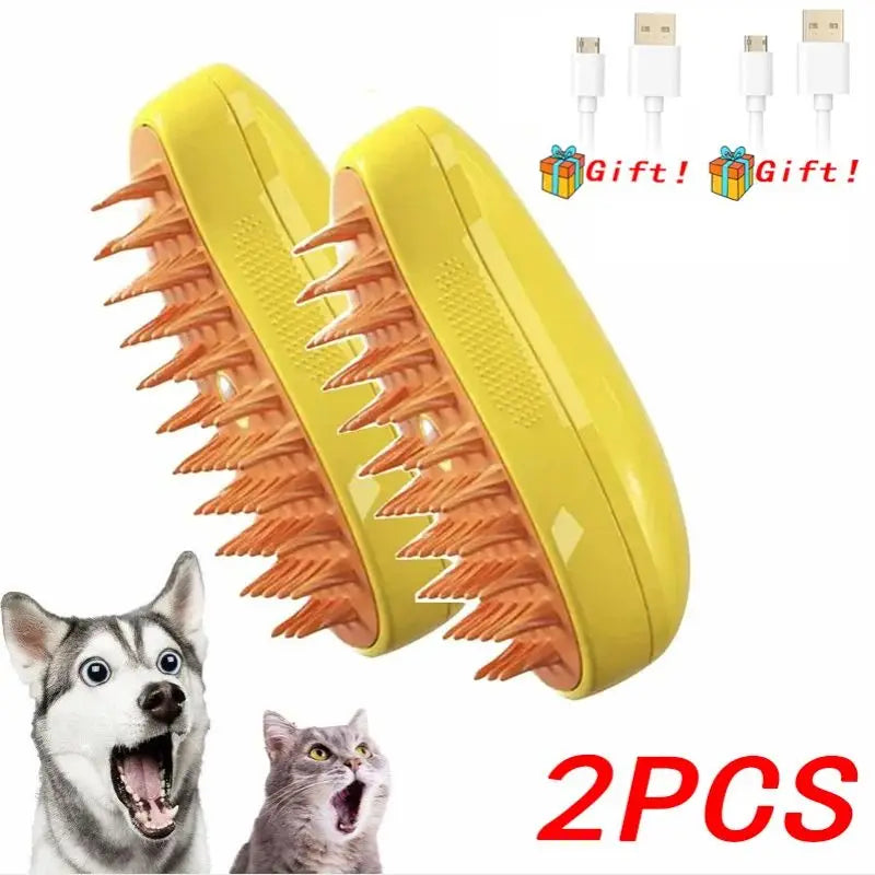 3-in-1 Cat Mist Grooming Brush (self-cleaning, rechargeable)