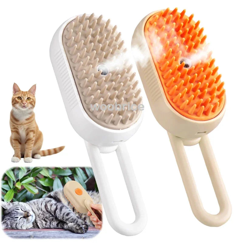 3-in-1 Cat Mist Grooming Brush (self-cleaning, rechargeable)