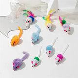 Rattle Faux-Fur Cat Mice with Catnip (24 or 50 pack)