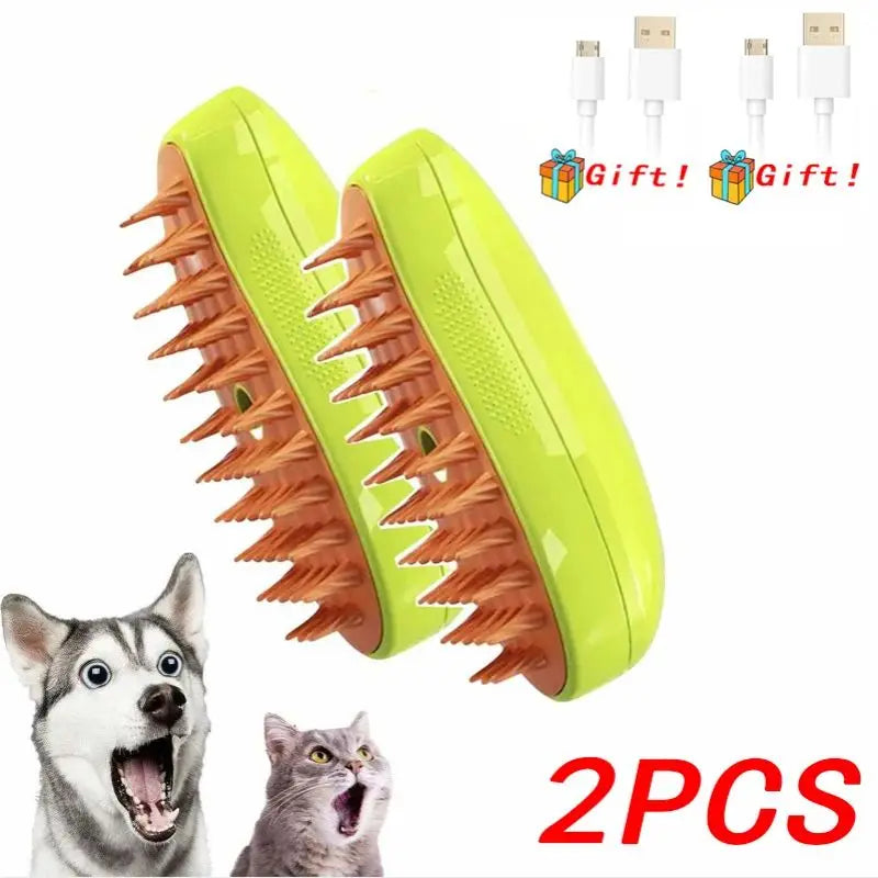 3-in-1 Cat Mist Grooming Brush (self-cleaning, rechargeable)