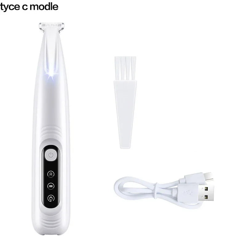 Rechargeable Pet Paw & Hair Trimmer (LED, quiet)
