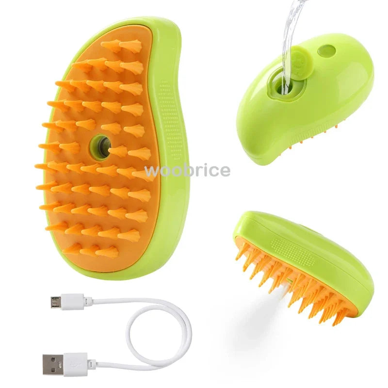 3-in-1 Cat Mist Grooming Brush (self-cleaning, rechargeable)